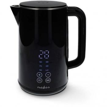 Hervidor de Agua Eléctrico Nedis 1.7L con Panel Digital, 2200W, Función Mantener Caliente y Protección contra ebullición en seco