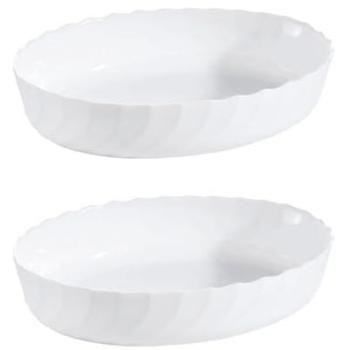 Fuente Ovalada Opal Luminarc Trianon 2 31x24cm Blanco Brillo Apta para Microondas y Horno Reciclable