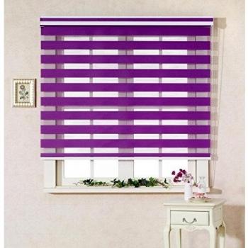 Estor horizontal de ventana – estor doble enrollable, máximo de 240 cm de ancho por 240 cm de largo, poliéster y mezcla de poliéster, 09.purple, W100 x H240