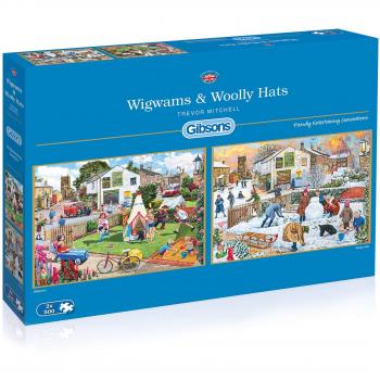 Rompecabezas Temático Gibsons Wigwams y Sombreros de Lana (2 x 500 Piezas)