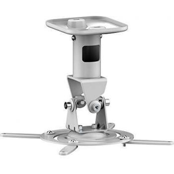 PureMounts Spider-Plus-B Soporte de Techo para proyector, inclinable 25 °, Giratorio, Distancia al Techo: 225 mm, Capacidad de Carga máx. 15 kg, Espacio Entre Agujeros 180-310 mm, Blanco