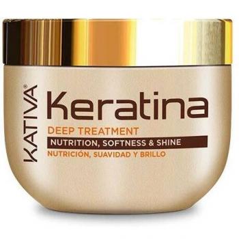 Kativa Keratina Mascarilla Pelo 250 ml |Cabello Dañado| Nutrición, Suavidad y Brillo | | Cabellos con Procesos Químicos y Alisados | Keratina Hidrolizada | Tratamiento Hidratante Cabello