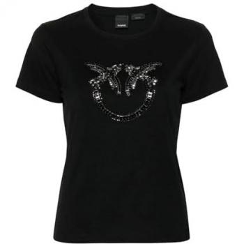 Pinko Women's Regular Fit Black Quentin T-Shirt Size M