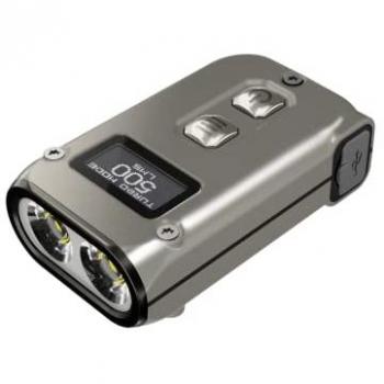 Nitecore TINI 2 Titanium Rechargeable LED Flashlight, 500 Lumens, 89m Range, OLED Display