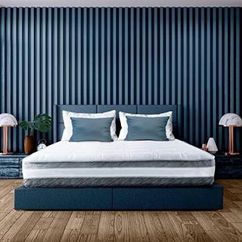 Colchón Ortopédico Hipoalergénico Tanhk con Muelles Embolsados y Memory Foam, 90x200 cm, 9 Áreas Diferenciadas, Altura 26 cm, Fabricado en Italia