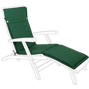 Cojín Desmontable para Tumbona en Tejido Poliéster Verde Oscuro 50cm x 176cm x 3cm