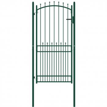 Green Steel Fence Gate with Spikes, 100x200 cm - Rust-Resistant, High-Security Barrier for Garden or Patio