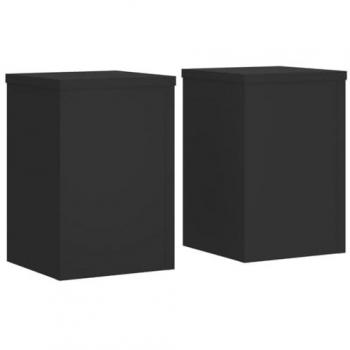 Soportes de Plantas 2 Piezas Negro 20x20x30 cm Madera Ingeniería