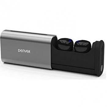 Auriculares TWS Earbuds Denver TWE-60 – Inalámbricos Bluetooth. Táctiles. Función Manos Libres. Micrófono Integrado. Estuche de Carga. hasta 4 Horas de conversación por Carga. Color Negro