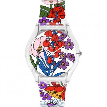 Reloj de Pulsera Swatch Botanical Paradise con Correa de Silicona Blanca