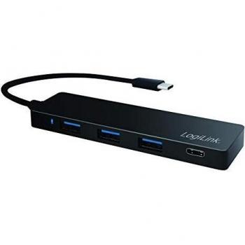 Hub USB LogiLink UA0311 3.2 Gen 1 Type-C 4 puertos 5000 Mbit/s Negro