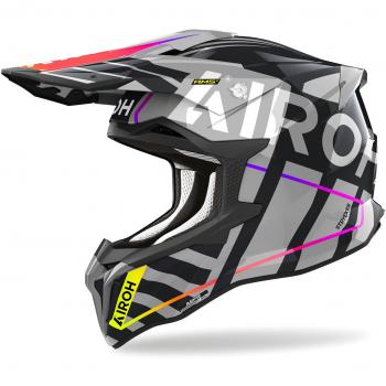 Airoh Casco de Cross Strykker Brave Gris Brillante y Negro Gris (M)