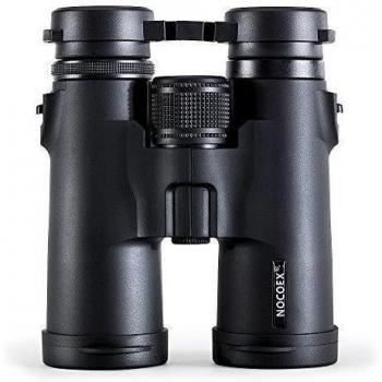 NOCOEX® 8x42 HD Prismáticos - Binoculars Telescopio militar para la caza y el recorrido - Tamaño compacto plegable - arriba claro grande Vision - Negro