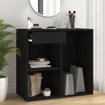Armario cosmético negro 80x40x75 cm madera contrachapada