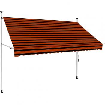 vidaXL Manual Retractable Awning 250 cm Orange and Brown