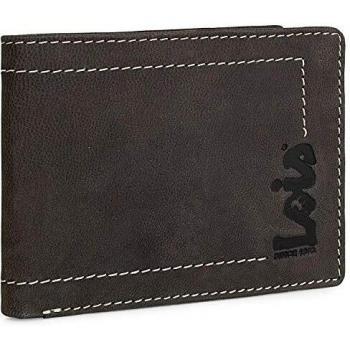 Lois - Cartera de Cuero para Hombre. Porta Monedas Billetero de Piel. Horizontal. Protección RFID. Ideal para Diario. 201501, Color Marrón Oscuro