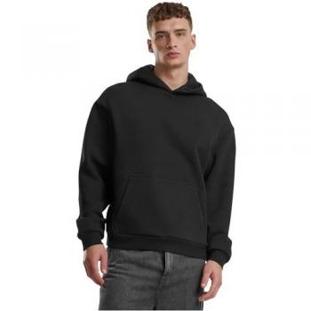 Urban Classics Black Fluffy Hoodie Sweatshirt for Men - Regular Fit - 4XL