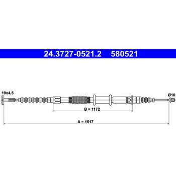 Cable de freno de mano ATE 24.3727-0521.2 - Alta calidad y durabilidad