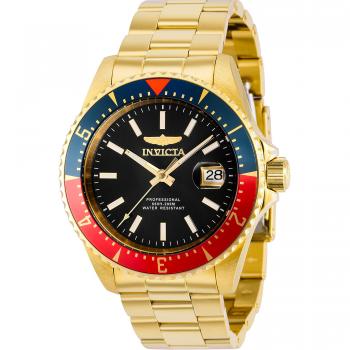 Invicta Pro Diver 36791 Men's Yellow Gold Bracelet Watch with Black Metal Dial