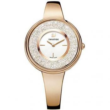 Swarovski Women's Crystalline Pure Watch, Rose-Gold Tone Plated Swarovski Crystal Wristwatch with Stainless Steel and Rose-Gold Tone Plated Metal Strap