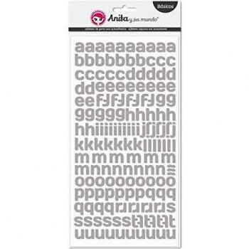 Anita y Su Mundo Abecedario Goma Eva Autoadhesivo Scrapbooking, Anita y Su Mundo, Gris, 15X32 Cm