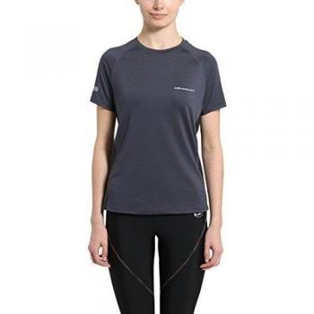 Ultrasport Jen Camiseta de Correr/de Deporte, Mujer, Negro/Gris, M