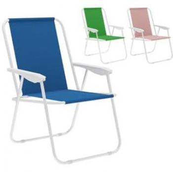 Silla Plegable Marbueno de Acero Surtida para Playa y Piscina, dimensiones 59x51x75 cm, modelo 10169