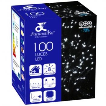 Guirnalda de Luces LED Azul 100 luces, 8 funciones, 5 metros, interior y exterior, 3.6 W