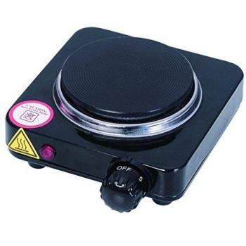 Fornello Eléctrico Ardes AR1F18 - Placa Calefactora de 500W, Superficie de Acero Inoxidable, Diámetro 9.5 cm, Color Negro