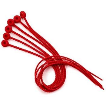 Lacor 60448 - Juego de 6 Lazos de Cocina, Silicona, 54 cm, color rojo
