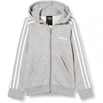 adidas Girls' Yg E 3s Fz Hd Sweatshirt, Brgrin/White, 128