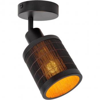 Foco de Techo Tagalog de Bambú, 1 Luz, Color Negro E27