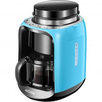 Aicook Cafetera con Molinillo, 2 en 1 Cafetera Automatica Molinillo Integrado, cafetera Goteo Función de Calentamiento Automático,
