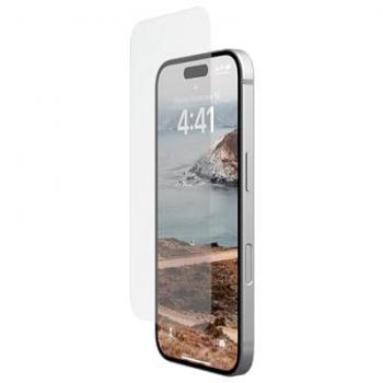 Protector de Pantalla de Cristal Templado UAG para iPhone 16/15 (Doble Cristal Templado, Antihuellas, Ultra Claro, Incluye Kit de Montaje)