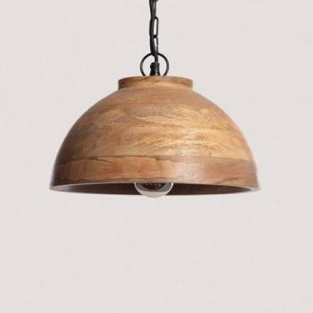 Lámpara Colgante de Madera Naisha S Natural para Decoración de Salón, Habitación y Dormitorio