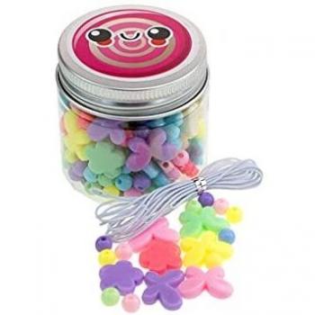 Nice Group Candy Beads 87004 - Perlas de colores para hacer pulseras con letras, estrellas, caramelos, corazones, flores, ositos para niños y niñas, multicolor