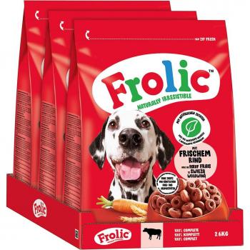 Frolic Complete con vacuno, zanahoria y cereales - 7,8 kg (3 x 2,6 kg)