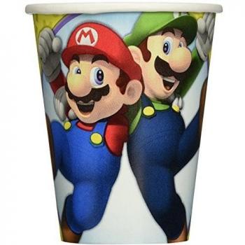 Super Mario 8 unidades vasos de cartón – Por 266 ml – Mario Cups