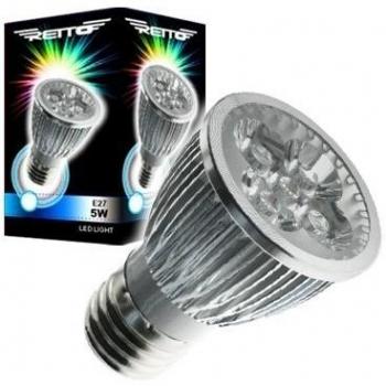 Retto Bombilla LED E27 5W DICROICA LUZ Calida 220V 480LUMENS LUZ Color 4000K
