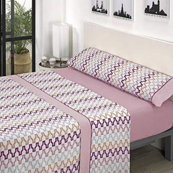 Mora - Juego sábanas J14. Cama 200 cm. Rosa