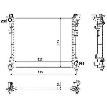 Radiador de refrigeración del motor NRF 53900