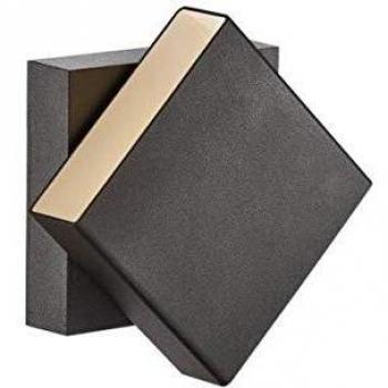 Aplique LED de exterior Turn, atenuable, negro, IP54, diseño minimalista