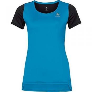 Odlo Crown Lo Camiseta, Mujer, Azul Metalizado-Negro, Extra-Large