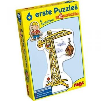 Haba-3901-6 Primeros Puzzles – Las Obras Bambi Puzle Infantil, Multicolor