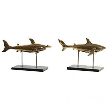 Figura Decorativa DKD Home Decor 32 x 10,5 x 19,5 cm Negro Dorado (2 Unidades)