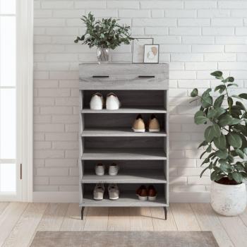 Zapatero gris Sonoma 60x35x105 cm madera multicapa