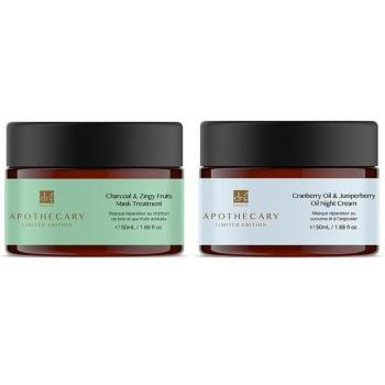 Dr Botanicals Crema de Noche con Aceite de Arándanos y Enebro + Mascarilla con Carbón y Frutas Zingy