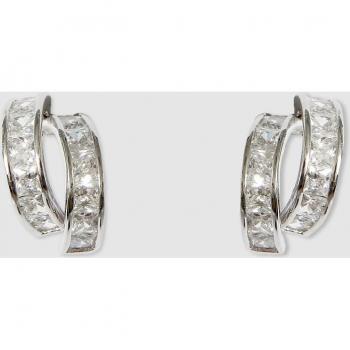 Pendientes Dada Burma con circonitas blancas