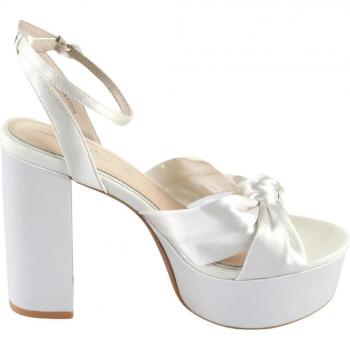 Buffalo Kya Bow Vegan Satin Women's Wedge Sandals