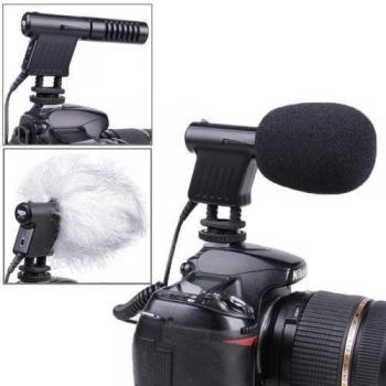 Micrófono Estéreo Direccional Con Modo De Conmutación De Recogida Y Caja De La Felpa Micrófono Para Réflex Digital Y Videocámara Dv